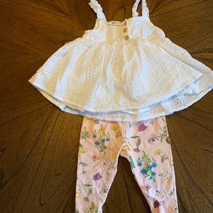 BCBGirls 2 piece Eyelet Top/Pink Floral Knickers